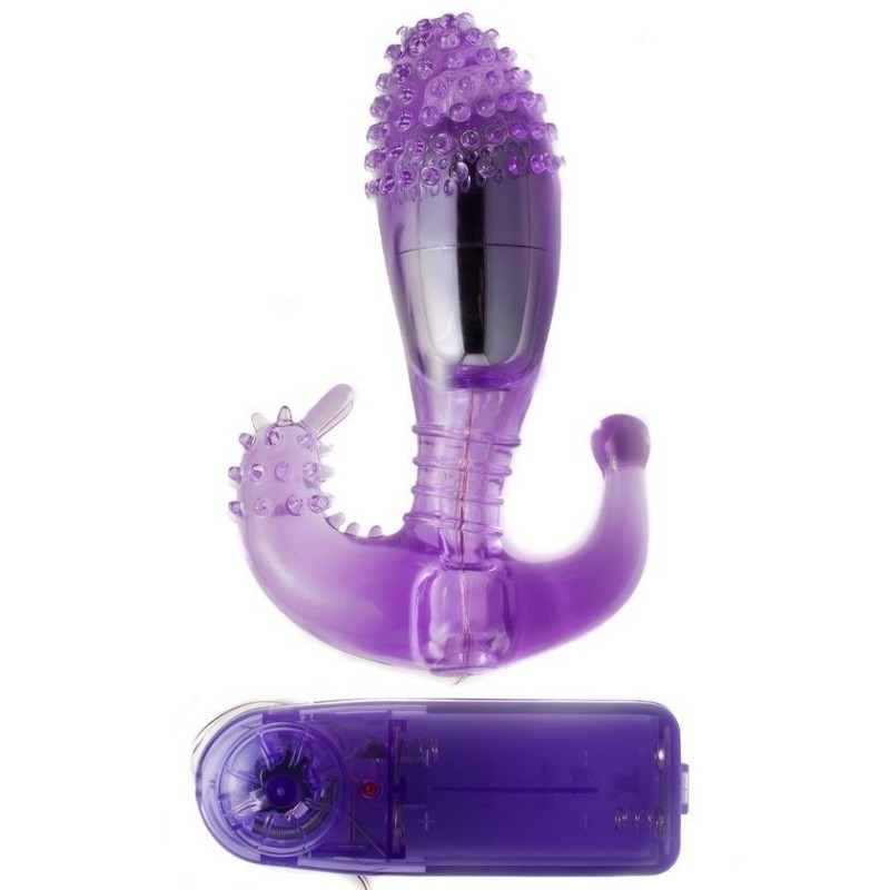 ESTIMULADOR  LILA VAGINAL Y ANAL CON VIBRACION - D66-149109LL - Dona Pimenta