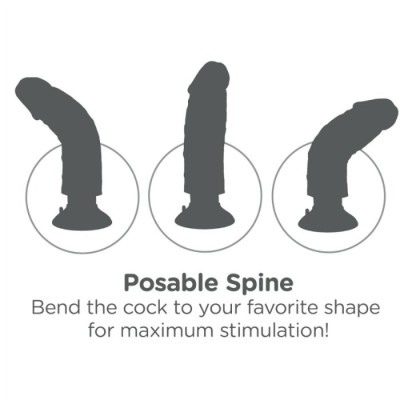 KING COCK 17,78 CM VIBRATING COCK CARNE - PD5402-21 - Dona Pimenta