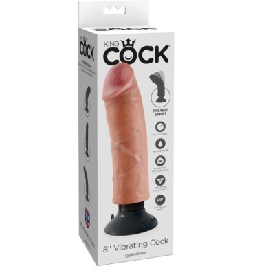 KING COCK 20,32 CM VIBRATING COCK CARNE - PD5403-21 - Dona Pimenta