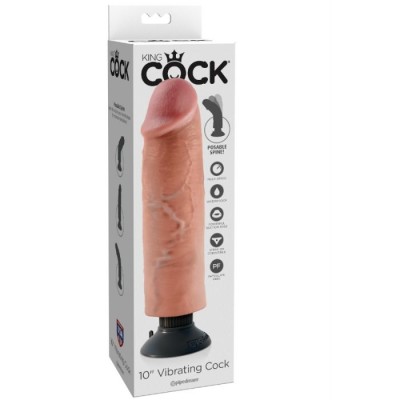 KING COCK 25,5 CM VIBRANTE CARNE DE GALO - PD5405-21 - Dona Pimenta