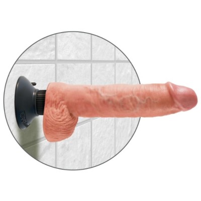 KING COCK 25,5 CM VIBRANTE GALO COM ESFERAS PRETAS - PD5410-21 - Dona Pimenta