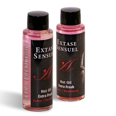 EXTASE SENSUEL HOT OIL EXTRA FRESH STRAWBERRY 100ML - D-201718 - Dona Pimenta