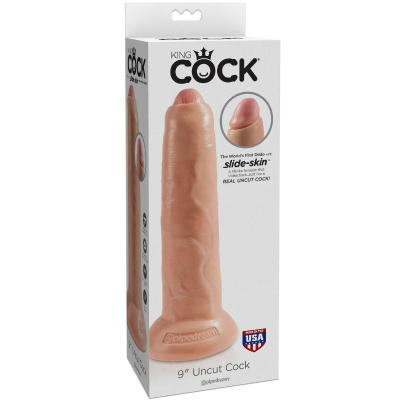 KING COCK REALISTIC DILDO UNCUT CARNE 23 CM - PD5562-21 - Dona Pimenta