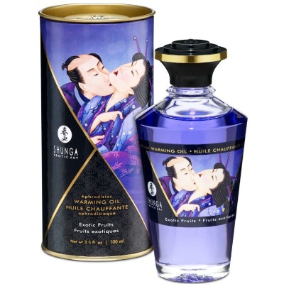 SHUNGA - ÓLEO DE MASSAGEM EFEITO CALOR SABOR DE FRUTAS EXÓTICAS 100 ML - D-213462 - Dona Pimenta