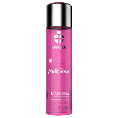 SWEDE FRUITY LOVE EFEITO DE AQUECIMENTO ÓLEO DE MASSAGEM ROSA FRAMBOESA E RUIBARBO 120 ML. - D-227015 - Dona Pimenta