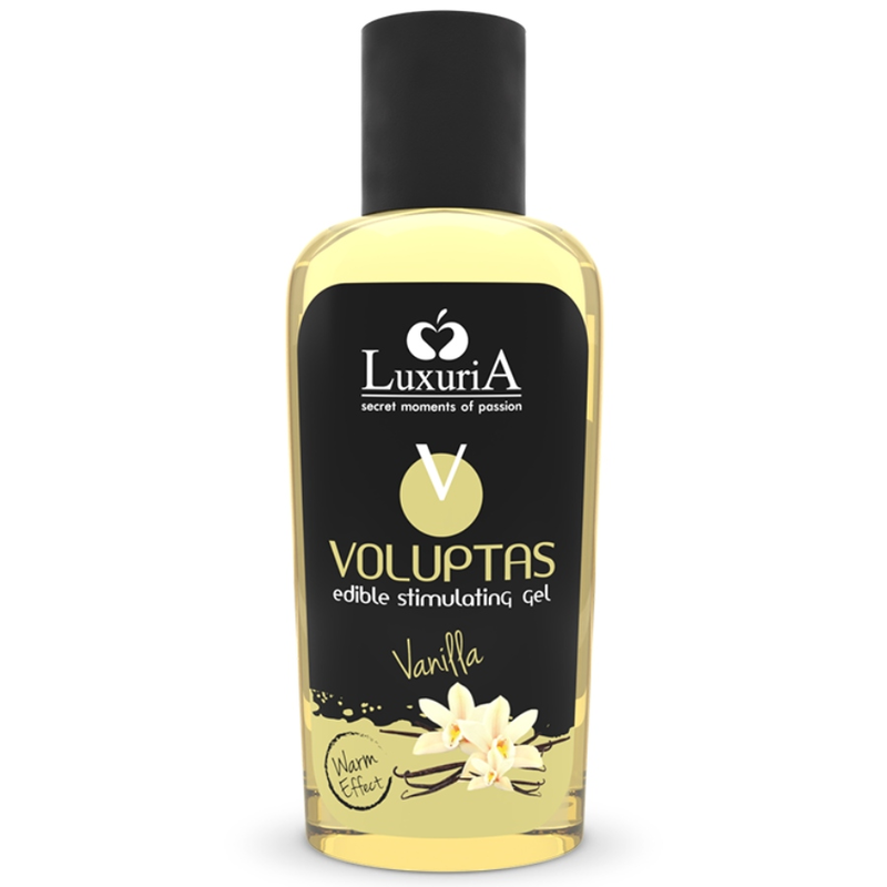 GEL DE MASSAGEM COMESTÍVEL LUXURIA VOLUPTAS EFEITO AQUECENTE - BAUNILHA 100 ML - D-228343 - Dona Pimenta