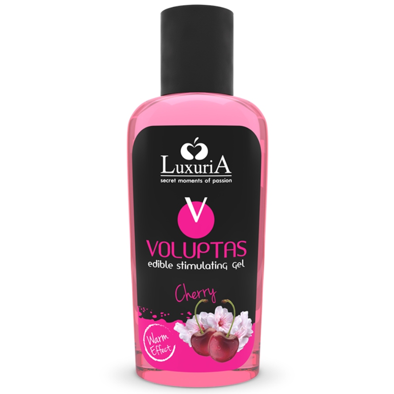 GEL DE MASSAGEM COMESTÍVEL LUXURIA VOLUPTAS EFEITO AQUECENTE - CEREJA 100 ML - D-228345 - Dona Pimenta