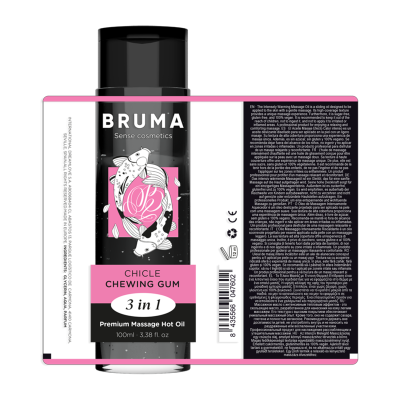 BRUMA - ÓLEO DE MASSAGEM PREMIUM EFEITO CALOR SABOR GOMA 3 EM 1 - D-236773 - Dona Pimenta