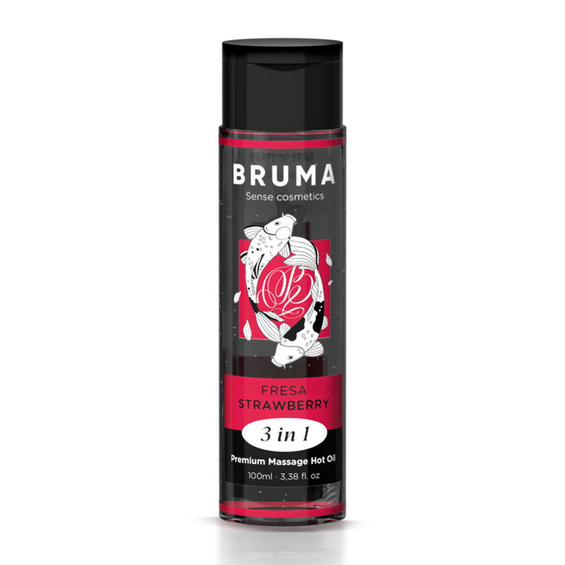 BRUMA - ÓLEO DE MASSAGEM PREMIUM EFEITO CALOR SABOR MORANGO 3 EM 1 - D-236775 - Dona Pimenta