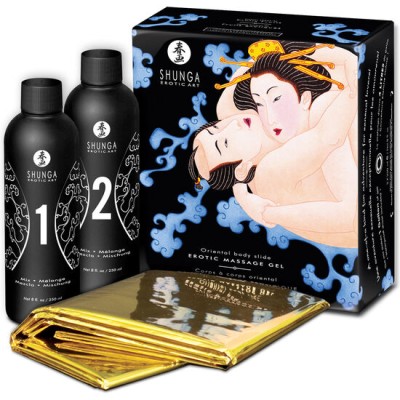 SHUNGA GEL DE MASSAGEM ERÓTICA ORIENTAL BODY SLIDE FRUTAS EXOTICA - D12-201192 - Dona Pimenta