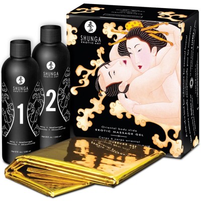 GEL DE MASSAGEM ERÓTICO SHUNGA ORIENTAL BODY SLIDE MELON MANGO - D12-201193 - Dona Pimenta