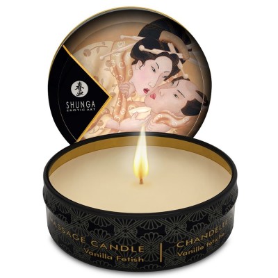 SHUNGA - MINI CARESS BY CANDELIGHT VANILLA MASSAGE VELA 30 ML - D-202766 - Dona Pimenta