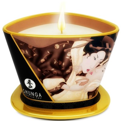 SHUNGA - MINI CARESS BY CANDELIGHT VELA DE MASSAGEM DE CHOCOLATE 170 ML - D-202770 - Dona Pimenta