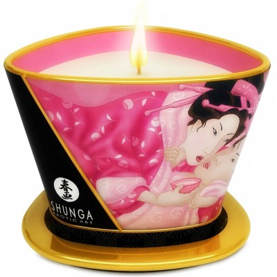 SHUNGA - MINI CARESS BY CANDELIGHT VELA DE MASSAGEM AFRODISÍACA ROSAS 170 ML - D-202775 - Dona Pimenta