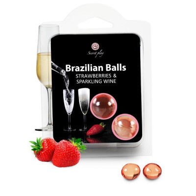 CONJUNTO DE BOLAS BRASILEIRAS SECRETPLAY MORANGO E CHAMPANHE - D-212714 - Dona Pimenta