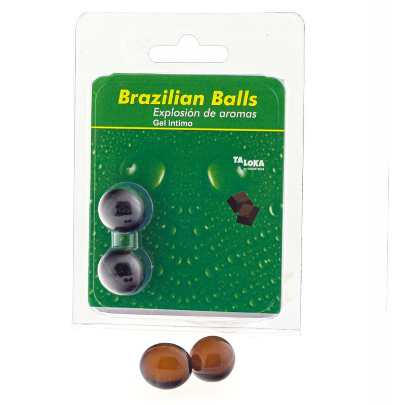 TALOKA - 2 BOLAS BRASILEIRAS CHOCOLATE GEL ÍNTIMO - D-232605 - Dona Pimenta