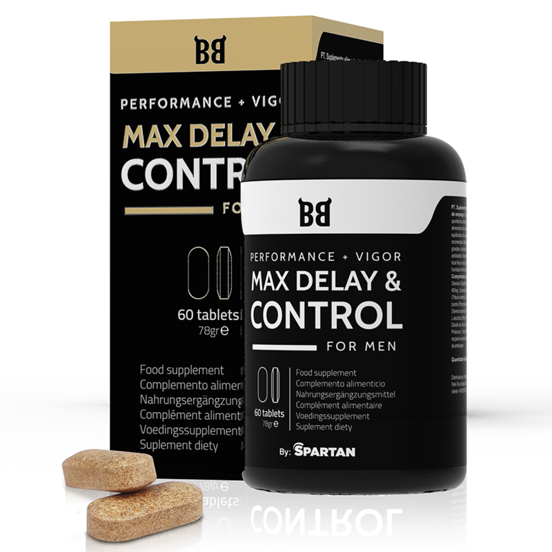 BLACKBULL BY SPARTAN&trade; - MAX DELAY & CONTROL MÁXIMO DESEMPENHO PARA HOMENS 60 C PSULAS - D-235874 - Dona Pimenta