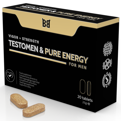 BLACKBULL BY SPARTAN&trade; - TESTÔMEN E PURE ENERGY ENHANCER PARA HOMENS 20 C PSULAS - D-235882 - Dona Pimenta