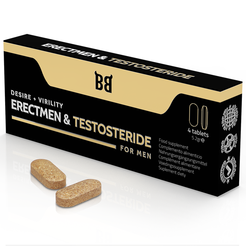 BLACKBULL BY SPARTAN&trade; - ERECTMEN & PODER DE TESTOSTERIDA E TESTOSTERONA PARA HOMENS 4 C PSULAS - D-235886 - Dona Pimenta