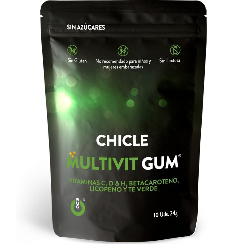 WUG GUM MULTIVIT VITAMIN C, H, D, BETA-CAROTENE, LYCOPENE AND GREEN TEA 10 UNITS - D-224945 - Dona Pimenta