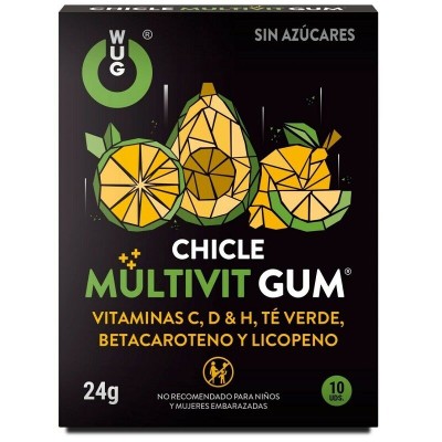 WUG GUM MULTIVIT VITAMIN C, H, D, BETA-CAROTENE, LYCOPENE AND GREEN TEA 10 UNITS - D-224945 - Dona Pimenta