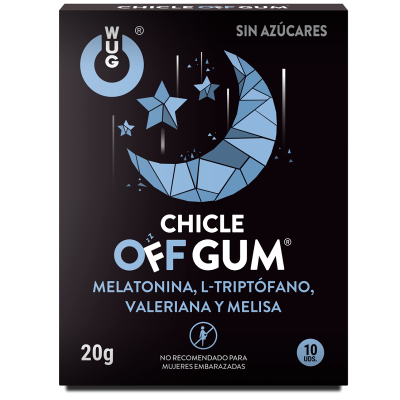 WUG GUM OFF VALERIAN, TRYPTOPHAN, LEMON BALM AND MELATONIN 10 UNITS - D-224946 - Dona Pimenta