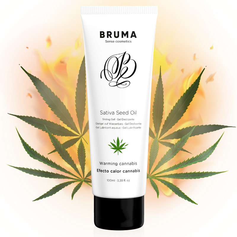 BRUMA - SATIVA SEED OIL SLIDING GEL AQUECEDOR SABOR CANNABIS 100 ML - D-236037 - Dona Pimenta