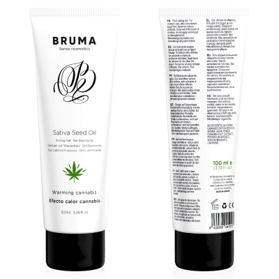 BRUMA - SATIVA SEED OIL SLIDING GEL AQUECEDOR SABOR CANNABIS 100 ML - D-236037 - Dona Pimenta