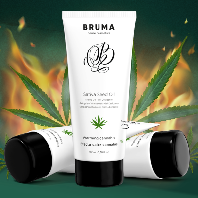 BRUMA - SATIVA SEED OIL SLIDING GEL AQUECEDOR SABOR CANNABIS 100 ML - D-236037 - Dona Pimenta