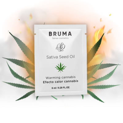 BRUMA - SATIVA SEED OIL SLIDING GEL AQUECEDOR SABOR CANNABIS 6 ML - D-236043 - Dona Pimenta