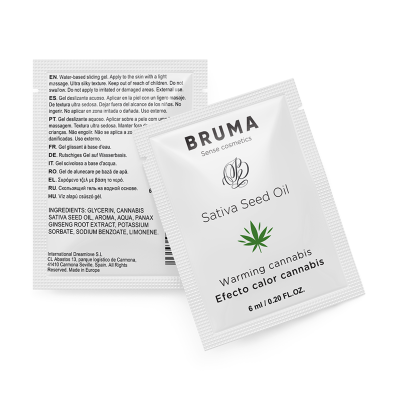 BRUMA - SATIVA SEED OIL SLIDING GEL AQUECEDOR SABOR CANNABIS 6 ML - D-236043 - Dona Pimenta