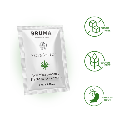 BRUMA - SATIVA SEED OIL SLIDING GEL AQUECEDOR SABOR CANNABIS 6 ML - D-236043 - Dona Pimenta