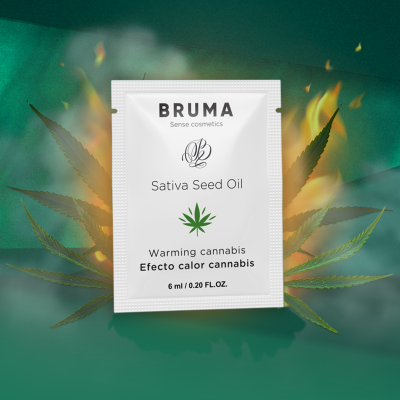 BRUMA - SATIVA SEED OIL SLIDING GEL AQUECEDOR SABOR CANNABIS 6 ML - D-236043 - Dona Pimenta