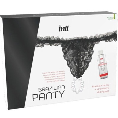 INTT - CALÇA PRETA BRASILEIRA COM PÉROLAS E GEL LUBRIFICANTE 50ML