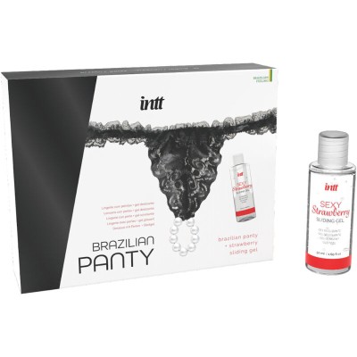 INTT - CALÇA PRETA BRASILEIRA COM PÉROLAS E GEL LUBRIFICANTE 50ML