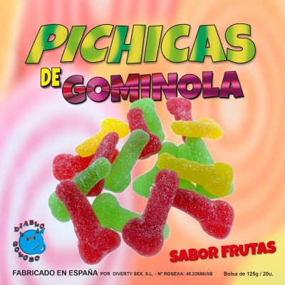 DIABLO PICANTE - GOMA PÊNIS FRUTAS COM AÇÚCAR - D-231703 - Dona Pimenta