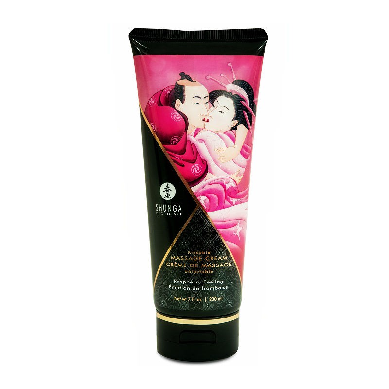 SHUNGA - CREME DE MASSAGEM FRAMBOESA 200 ML - D-205884 - Dona Pimenta