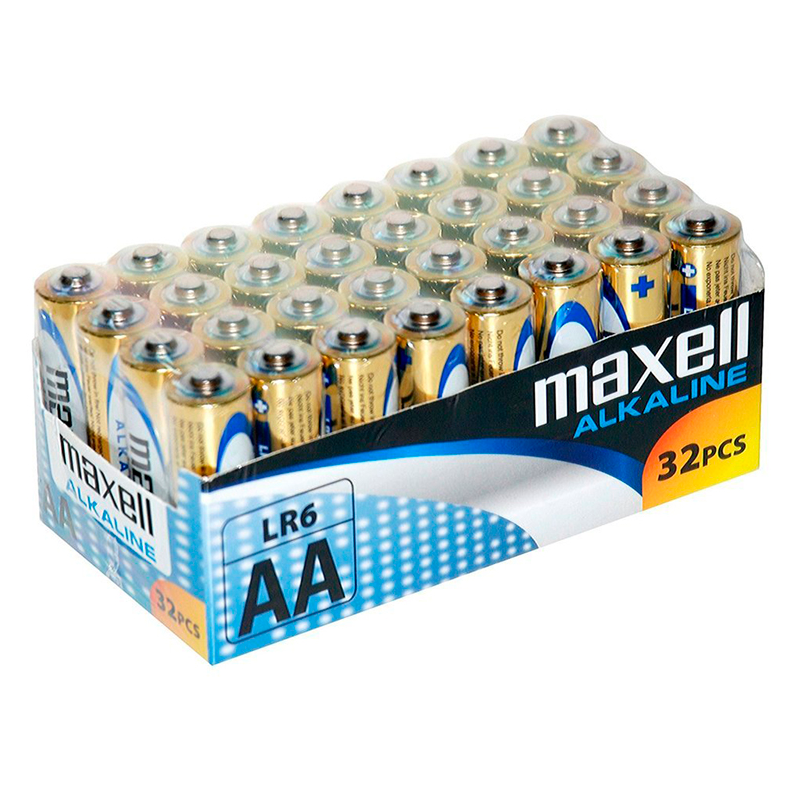 BATERIA MAXELL ALCALINA AA LR6 PACK * 32 UDS - D-219093 - Dona Pimenta