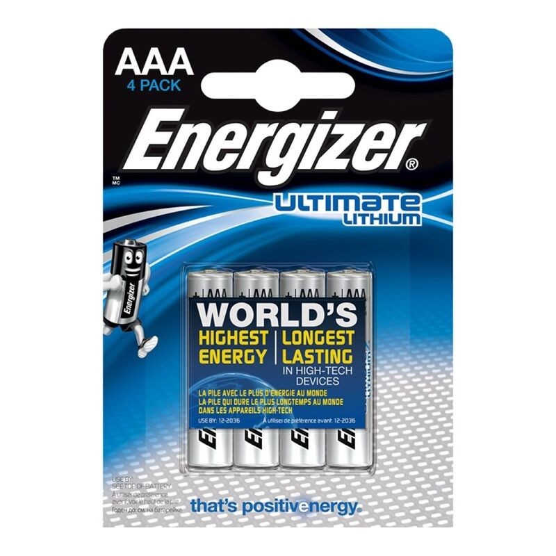 ENERGIZADOR ULTIMATE LITHIUM LITHIUM BATTERY AAA L92 LR03 1,5V BLISTER * 4 - D-226742 - Dona Pimenta