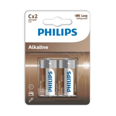 PILHAS ALCALINAS PHILIPS C LR14 BLISTER*2 - D-228436 - Dona Pimenta