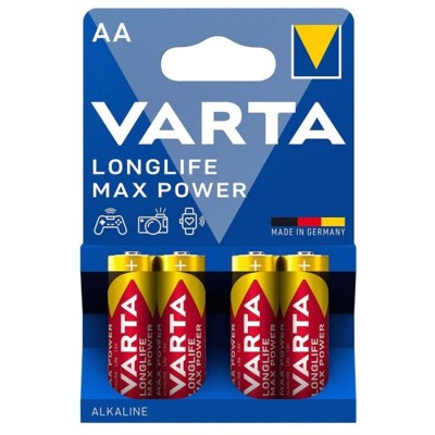 BATERIA ALCALINA VARTA MAX POWER AA LR6 4 UNIDADES - D-231876 - Dona Pimenta