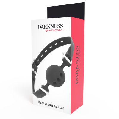 DARKNESS BALL SILICONE GAG BLACK - D-221199 - Dona Pimenta