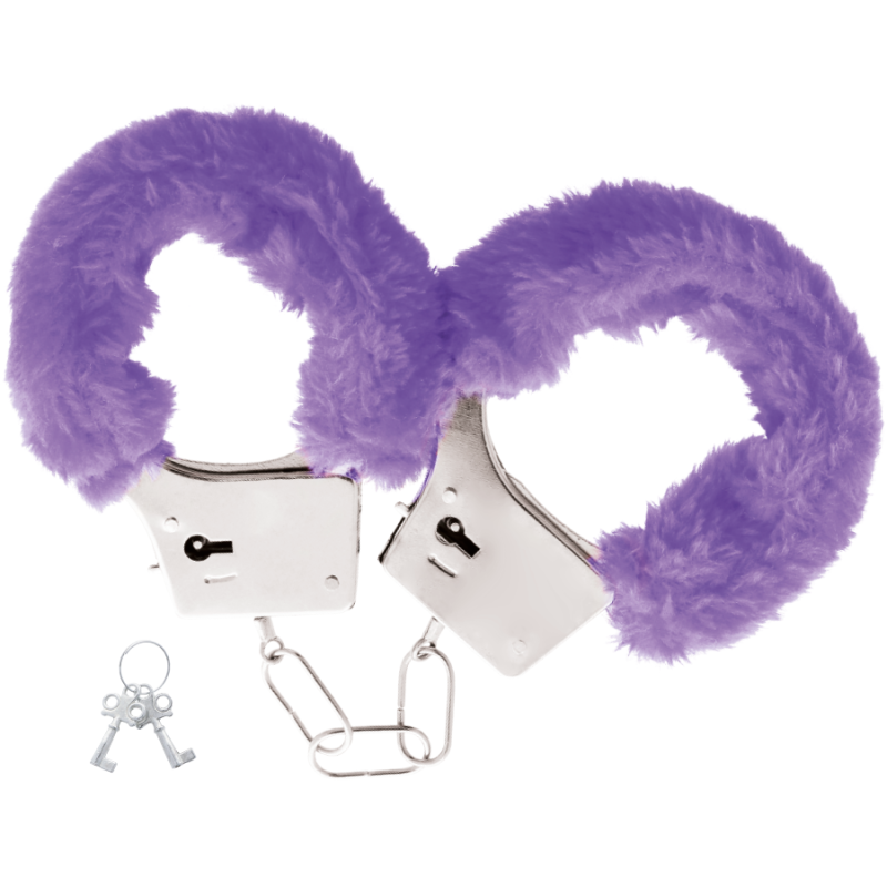 DARKNESS  PLEASURE FURRY HANDCUFFS PURPLE - D-221225 - Dona Pimenta