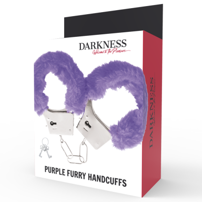 DARKNESS  PLEASURE FURRY HANDCUFFS PURPLE - D-221225 - Dona Pimenta