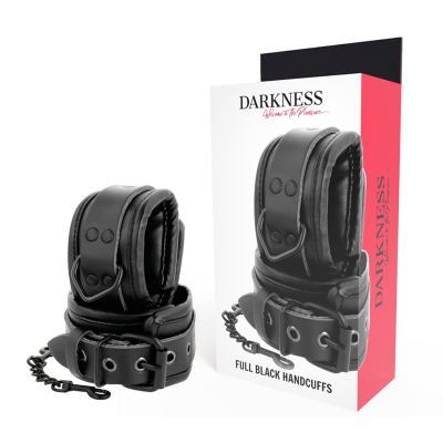 DARKNESS LEATHER WRIST RESTRAINTS BLACK - D-221228 - Dona Pimenta