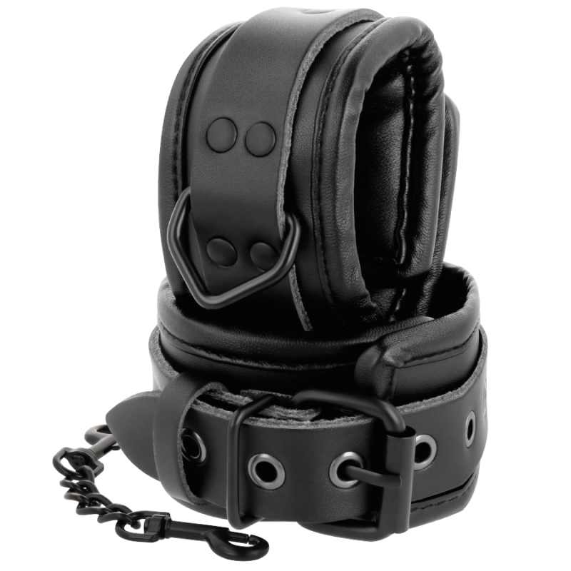 DARKNESS LEATHER WRIST RESTRAINTS BLACK - D-221228 - Dona Pimenta