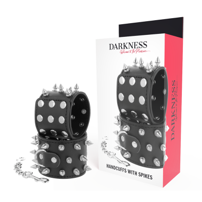 DARKNESS  KULLS AND BONES HANDCUFFS WITH SPIKES - D-221235 - Dona Pimenta