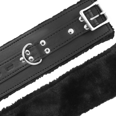 DARKNESS LOVE CUFFS, WRIST WITH FUR BLACK - D-226720 - Dona Pimenta