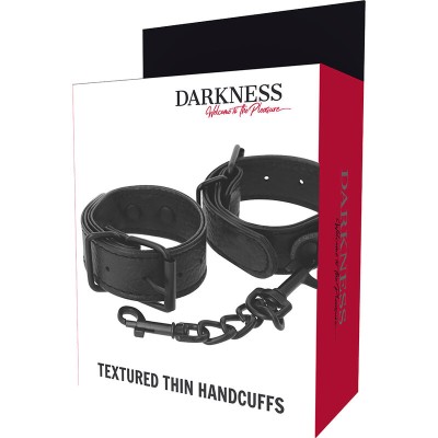 DARKNESS TEXTURED THIN HANDCUFFS - D-226725 - Dona Pimenta