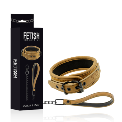 FETISH SUBMISSIVE ORIGEN COLLAR CON CADENA CON FORRO DE NEOPRENO - D-227229 - Dona Pimenta